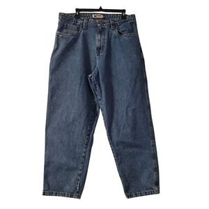 VTG Monet Skateboards Drawstring Baggy Denim Carpenter Jeans Sz 34x29 Grunge Y2K